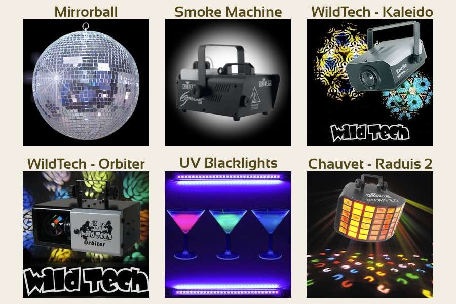 Armada Mobile Disco & DJ Services - Disco Lighting Collage