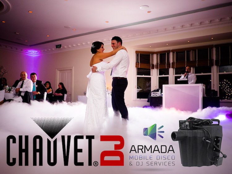 Armada Mobile Disco & DJ Services - Wedding - Dancing on a cloud with logos