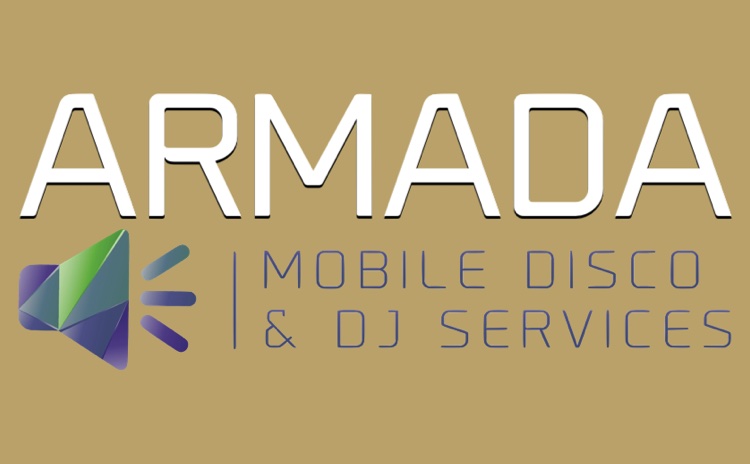 Armada Mobile Disco & DJ Services Logo - Gold