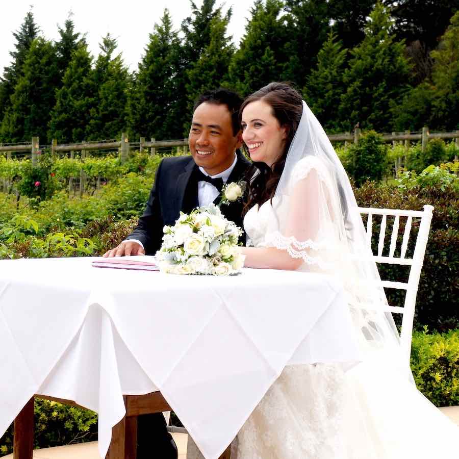 Garden Wedding Ceremony - Signing the Register
