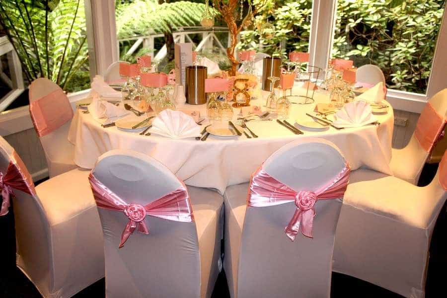 Wedding Reception Table Setting - Pink